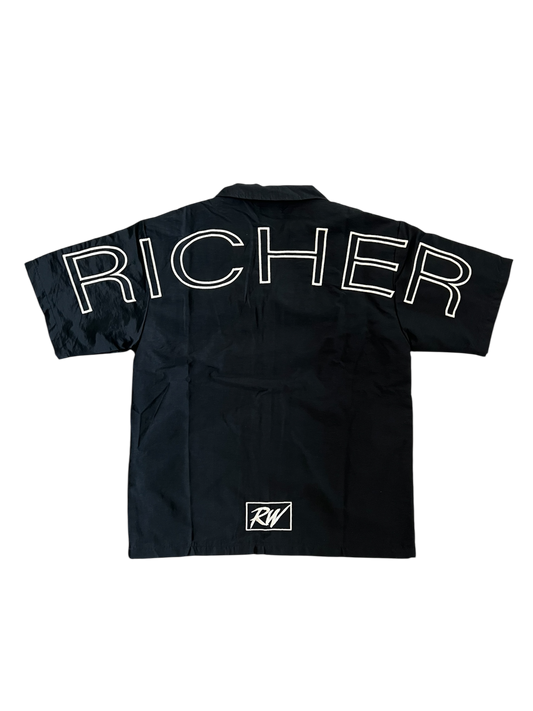 Black Richavelli Button-Up Shirt