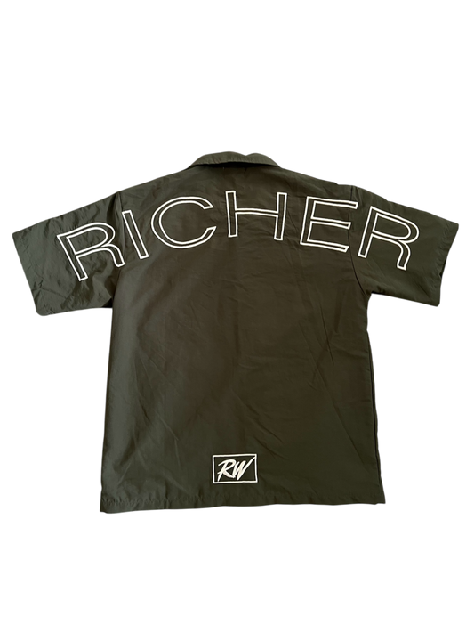 Olive Green Richavelli Button-Up Shirt