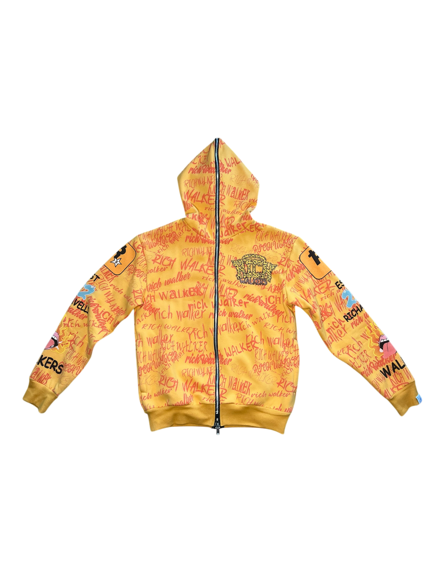 Orange “360 Zip Graffiti” Hoodie