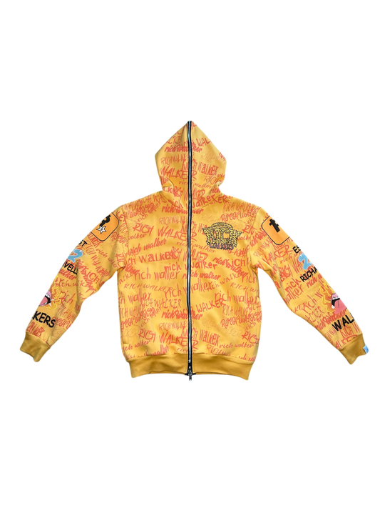 Orange “360 Zip Graffiti” Hoodie