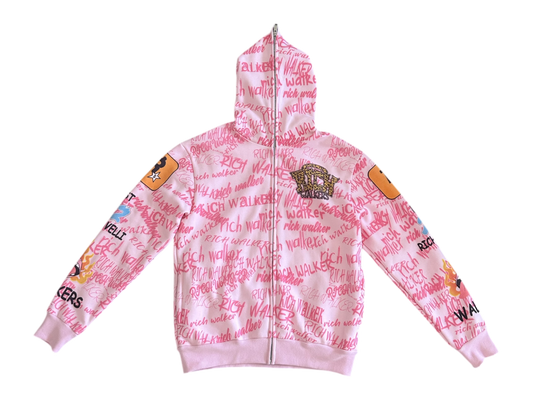 “PINK” Graffiti Full Zip Hoodie
