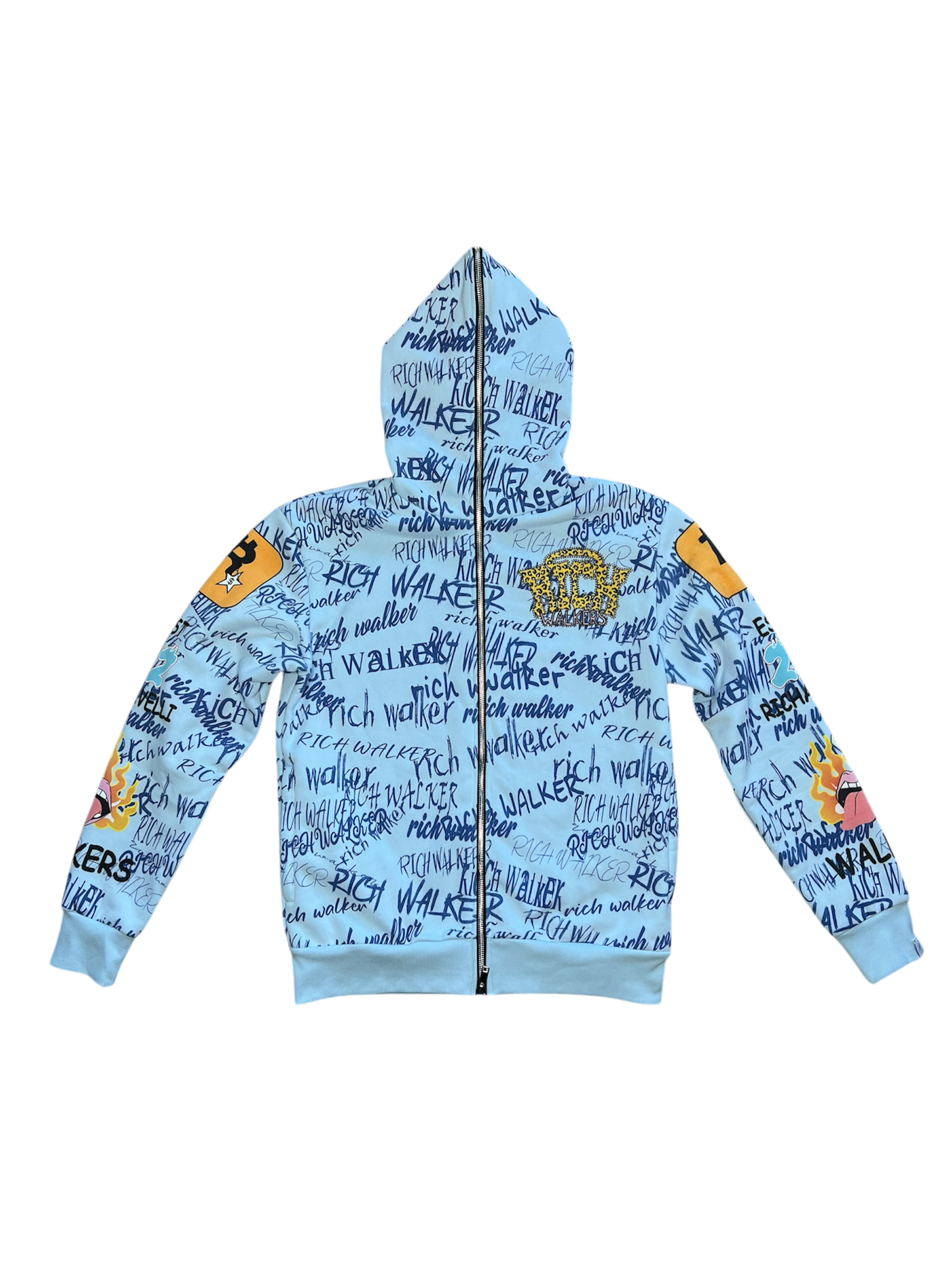 Blue “360 Zip Graffiti” Hoodie