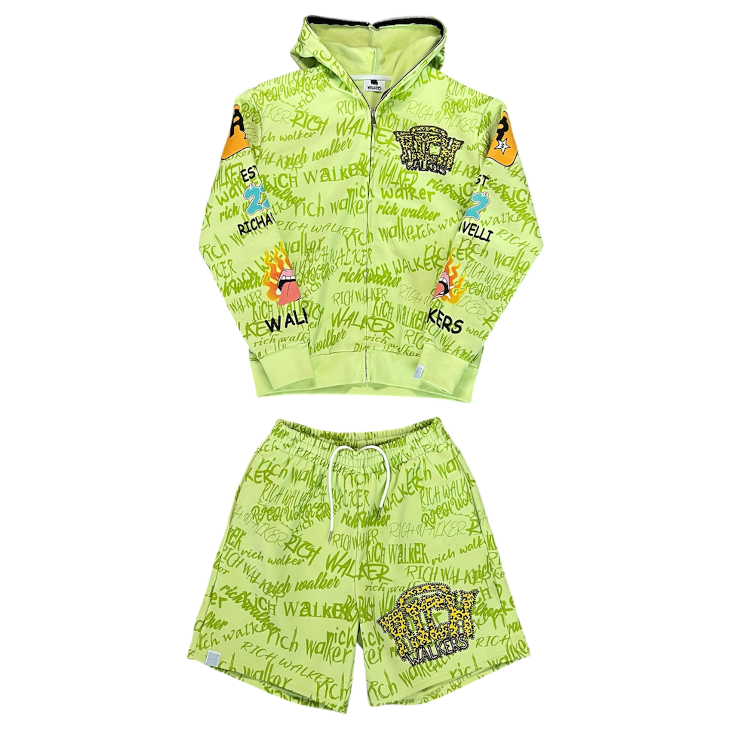 Lime Green “Graffiti Walker” Full-zip Set