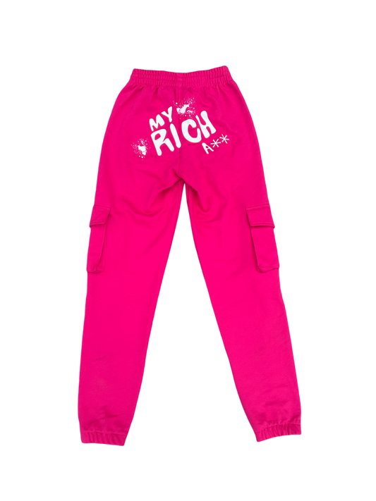 Pink "RICH A**" Sweatpants